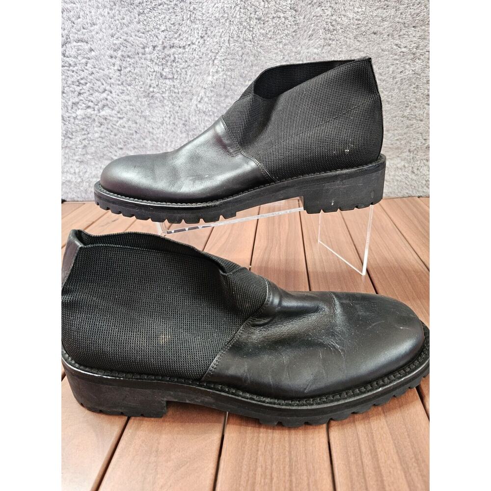 To Boot New York Adam Derrick‎ Black Leather Low Chelsea Boots Italy Mens 9.5